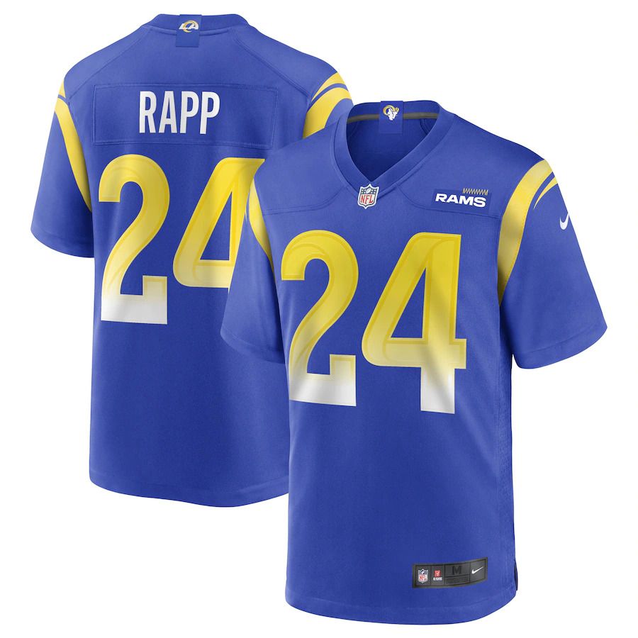 Men Los Angeles Rams 24 Taylor Rapp Nike Royal Game NFL Jersey